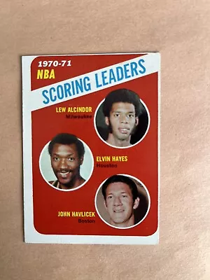 1971-72 Topps NBA Scoring Leaders Alcindor Hayes Havlicek EX-NRMT CONDITION. • $14