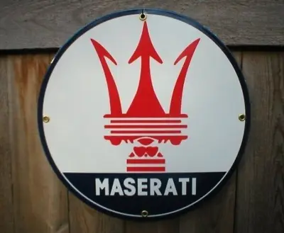 Maserati  Porcelain Metal Sign Garage Shop Office Auto • $38.21