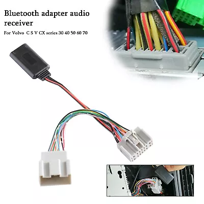 Car Audio Receiver AUX IN Bluetooth Adapter Cable For Volvo C30 V40 V50 V70 XC70 • £14.74