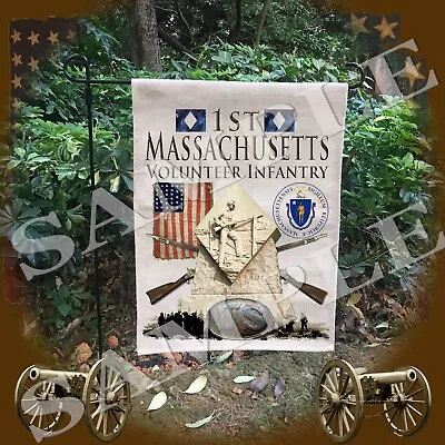 1st Massachusetts Infantry American Civil War Themed Linen Garden/yard Flag • $23.99