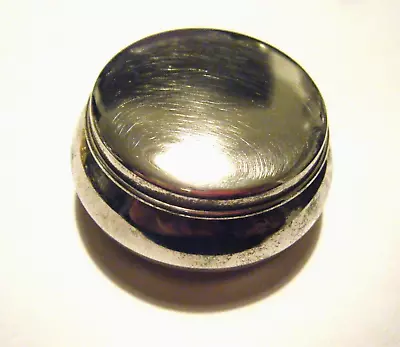 Vintage 70s Solid Sterling Silver 2  Round Lidded Trinket Jewelry Pill Box • $55