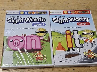 2 DVDs Meet The Sight Words Level 1 & 2 Preschool Prep Series Ages 15 Mo. - 6 Yr • $9.89