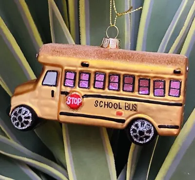 School Bus Glass Ornament Classroom Student Teacher Education Car Truck Kids Toy • $16.99