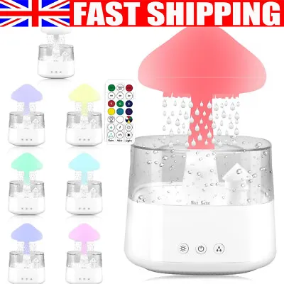 Rain Cloud Humidifier Rain Drop Sound Night Light Aromatherapy Oil Essential UK • £26.89