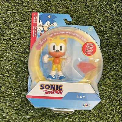 2022 Sonic The Hedgehog Classic RAY Squirrel Articulated Chaos Emerald Jakks • $16