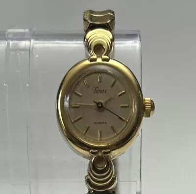 Beautiful Vintage Timex Womens Watch Gold Tone Case And Expansion Band Working • $11.99