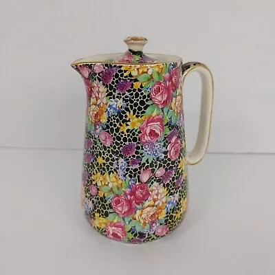 Chintz Royal Winton Black/Pink/Blue/Yellow Floral Syrup Pitcher With Lid  Hazel  • $75