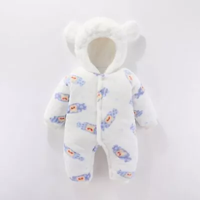 Baby Newborn Boy Girl Winter Fleece Snowsuit Coat • £15