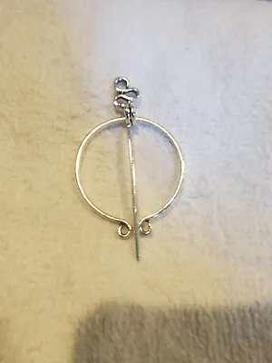 Viking Penannular Cloak Pin ~ Celtic Brooch~ Medieval STYLE Clasp~ SILVER TONE • $4.99