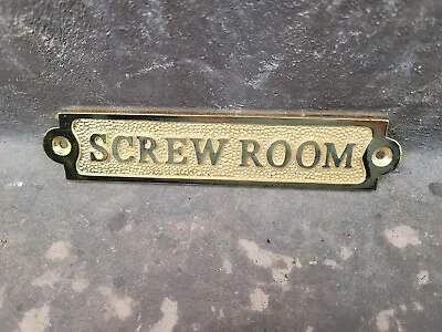 Solid Brass Screw Room Wall Plaque Sign Nautical Beach House Boat Decor • $10.95