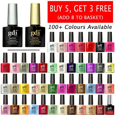 Nail Gel Polish Gdi Nails Soak Off UV LED Colour Glitters Base Top Coat Varnish • £3.60