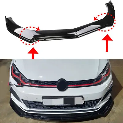 For VW For Golf GTI MK5 MK6 MK7 GLOSS BLACK Front Bumper Lip Spoiler Splitter US • $52.95