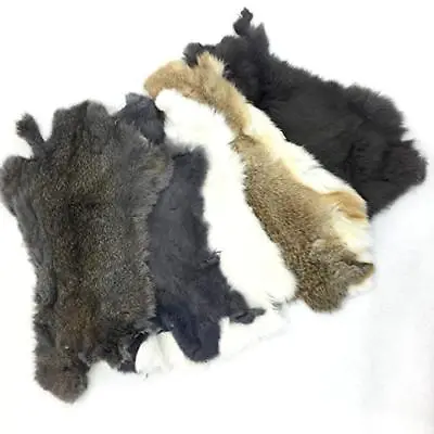 Soft Genuine Craft Grade Earth Tone Rabbit Pelts For Crafts From SLC 5 Pack • $42.95