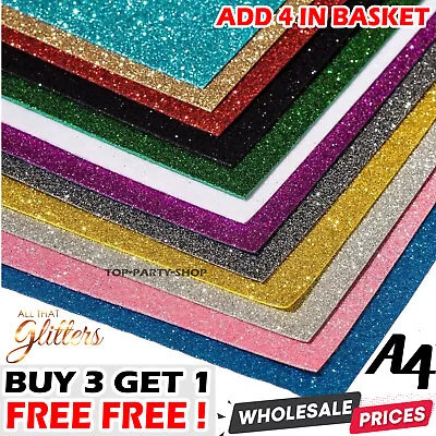 £2.29 • Buy GLITTER SHEETS-For Sparkly Craft Making Bows Gifts Fancy Dress BUY 3 GET 1 FREE!