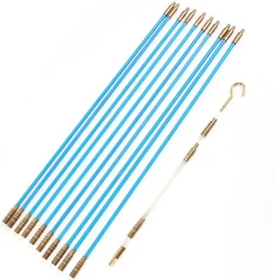 WIRING ACCESS KIT Floorboards Cavity Walls Flexible Rods Hook Cable Puller 3.3m • £8.90