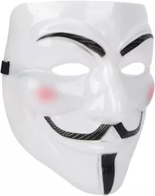 Guy Fawkes Mask -V For Vendetta， Anonymous Hacker Cosplay Party Mask （White） • $22.05