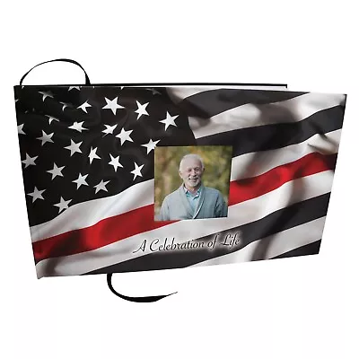 Red Line Firefighter Funeral Guest Book Memorial Guest Book • $39.95