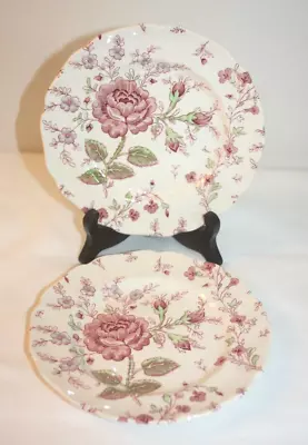 Pair Of Johnson Bros Rose Chintz Bread & Butter Plates • $15