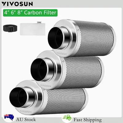 VIVOSUN 4 6 8 Inch Carbon Filter Odor Control For Fan Grow Tent Ventilation • $53.99
