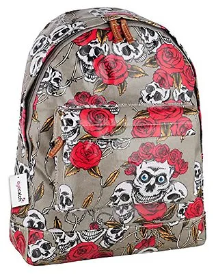 £10.95 • Buy Womens Oil Cloth Skull Roses Print Rucksack Backpack Daysack Sports Workout Bag