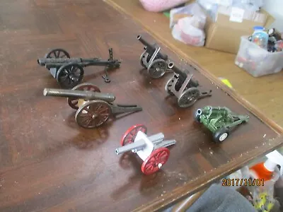 Six Vintge Metal Toy And Miniature Model Cannons • $30