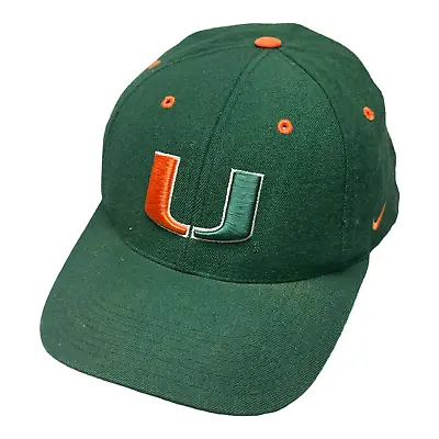 Nike Team University Of Miami Hurricanes Hat Green Snapback Wool NCAA • $9.53