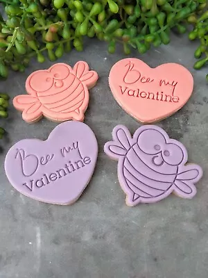 $18.95 • Buy “Bee My Valentine” With Bee Cookie Cutter & Fondant Embosser Stamp Set Valentine