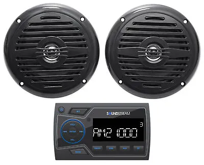 $114.85 • Buy Soundstream MHU-32 Marine Boat ATV/UTV Bluetooth Receiver+2 Black 5.25  Speakers