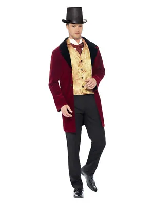 Deluxe Edwardian Gent Costume Red • £29.42