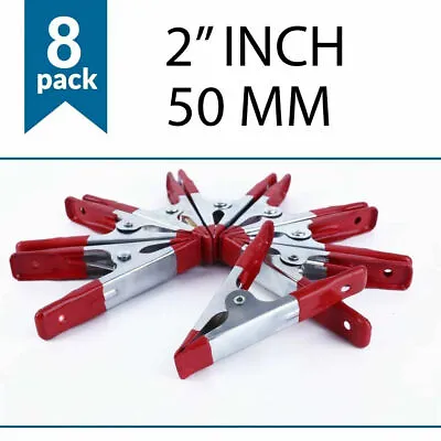 HWRU 8 Pack Metal Spring Clamps Xtra Strength Work Clips 2 Inch 50mm  • £2.99