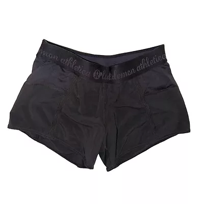 Z2 Lululmeon Run Fast Speed Shorts Black Size 6 8 Womens Logo Waist Band • $22