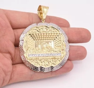 3  HUGE Apostles Last Supper Pendant Diamond Cut Real 10K Yellow White Gold • $879.99