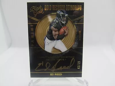 2016 Ed Reed Panini Black Gold Records Auto Baltimore Ravens #48/49 • $100