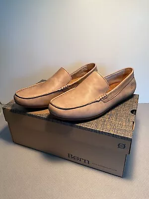 NIB BORN Men's Allan Driving Leather Loafer Natural 10.5 Slip On New • $47.95