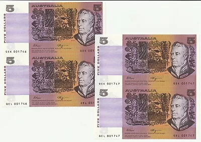 $5 Fraser/Higgins Two Consecutive Uncut Pairs Low Numbers Unc • $62.50