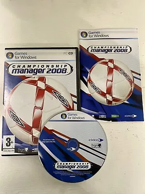 Championship Manager 2008 PC CD ROM Game-COMPLETE- FREE FAST POST • £7.95