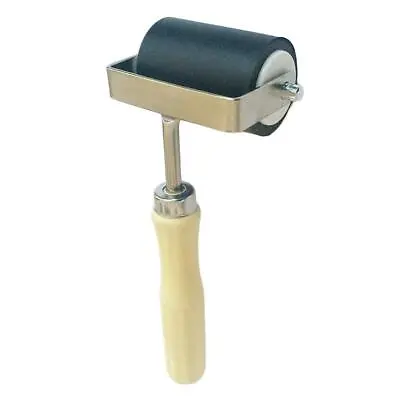 Wooden Handle Hard Rubber Roller Printing Inks Lino Brayer Art Craft Tool • £7.18