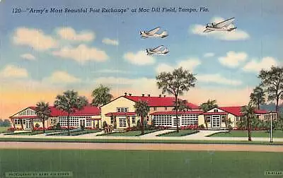 Vintage Postcard Army's Most Beautiful Post Exch MacDill Field Tampa Fla WW2 • $14.99