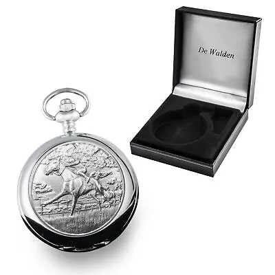 Engraved Horse Racing Pocket Watch Birthday Christmas Retirement Graduation Gift • £29.99