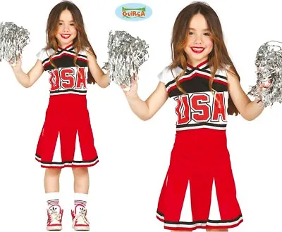 £12.99 • Buy Childs Cheerleader Fancy Dress Costume Kids Girls Cheer Leader Outfit New Fg