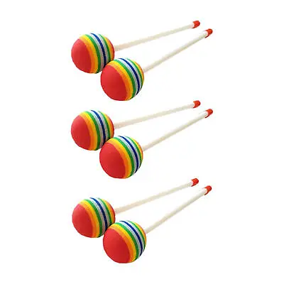 Mallets Percussion 6pcs Lollipop Felt Drum Stick Soft Cool Drumsticks Marimba • $11.12