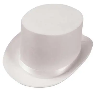 White Satin Top Hat Magician NEW • $19.99