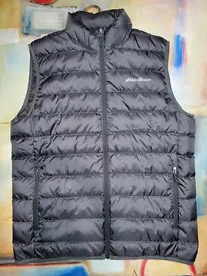 Eddie Bauer Men's Charcoal Down Puffer Vest M A Must Have Buy It Now SHIPS FAST • $29.99