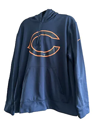 Chicago Bears Nike Therms Fit Sweatshirt Hoodie Mens XL Blue Long Sleeve • $29.99