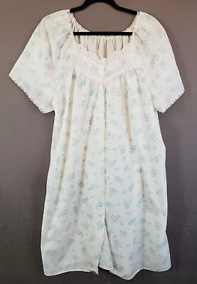 Vintage Lrg Cotton White Nightgown Excellent Condition Made In USA Cottage Core • $29