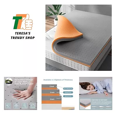 4 Inch Memory Foam Mattress Topper Queen Mattress Topper Double Sides Foam ... • $152.99