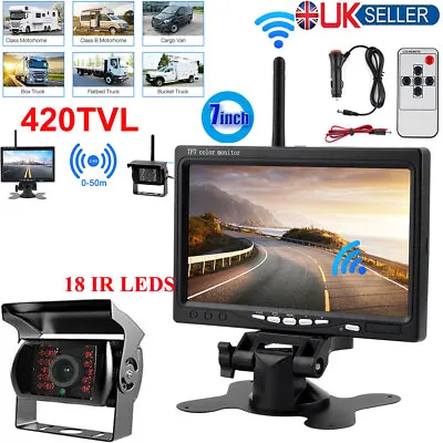 7  Monitor Reversing Backup HD Camera Parking Rear View System For Rv Truck BUS • £43.99