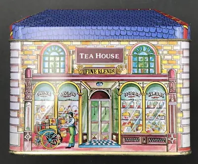Vintage Tea House Fine Blends Tin Box 4.75  X 3  4  Tall -- Hong Kong • $9.99