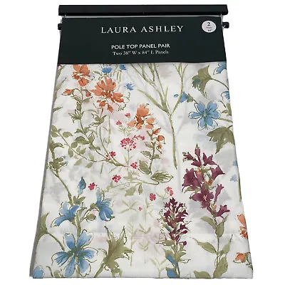 NEW Laura Ashley Wild Meadow Floral Window Panels 38x84 2PC • $74.99