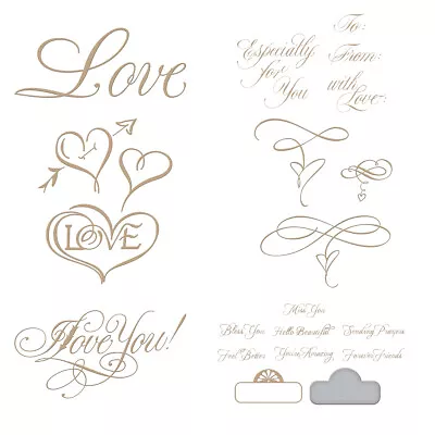 Fall In Love Metal Emboss Dies Stencil For Diy Scrapbooking Paper Cards Crafts • £2.51